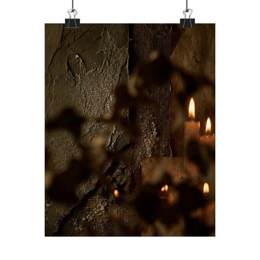 Shadow Play Winter Wall Art Print | Dark Japandi Moody Design