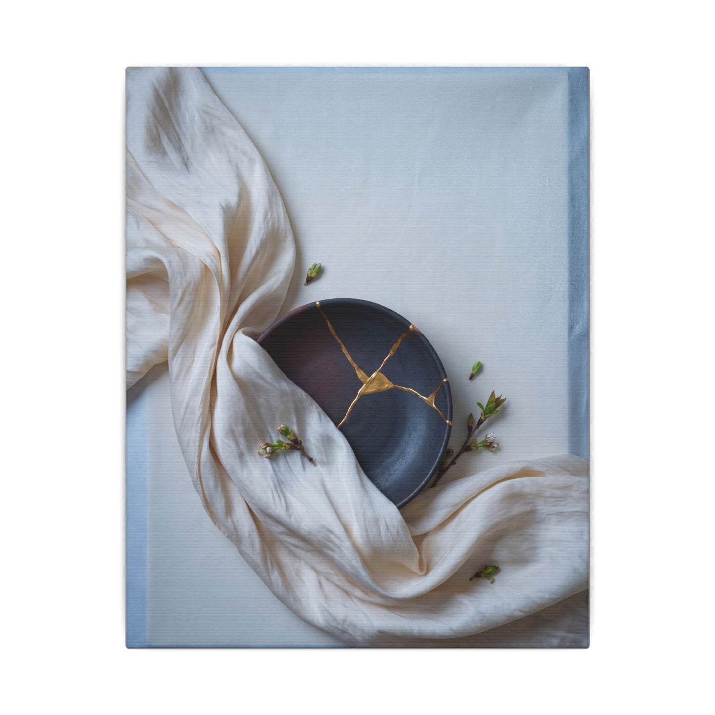 Ma Silk Drape Canvas Art - Kintsugi Gold Repair