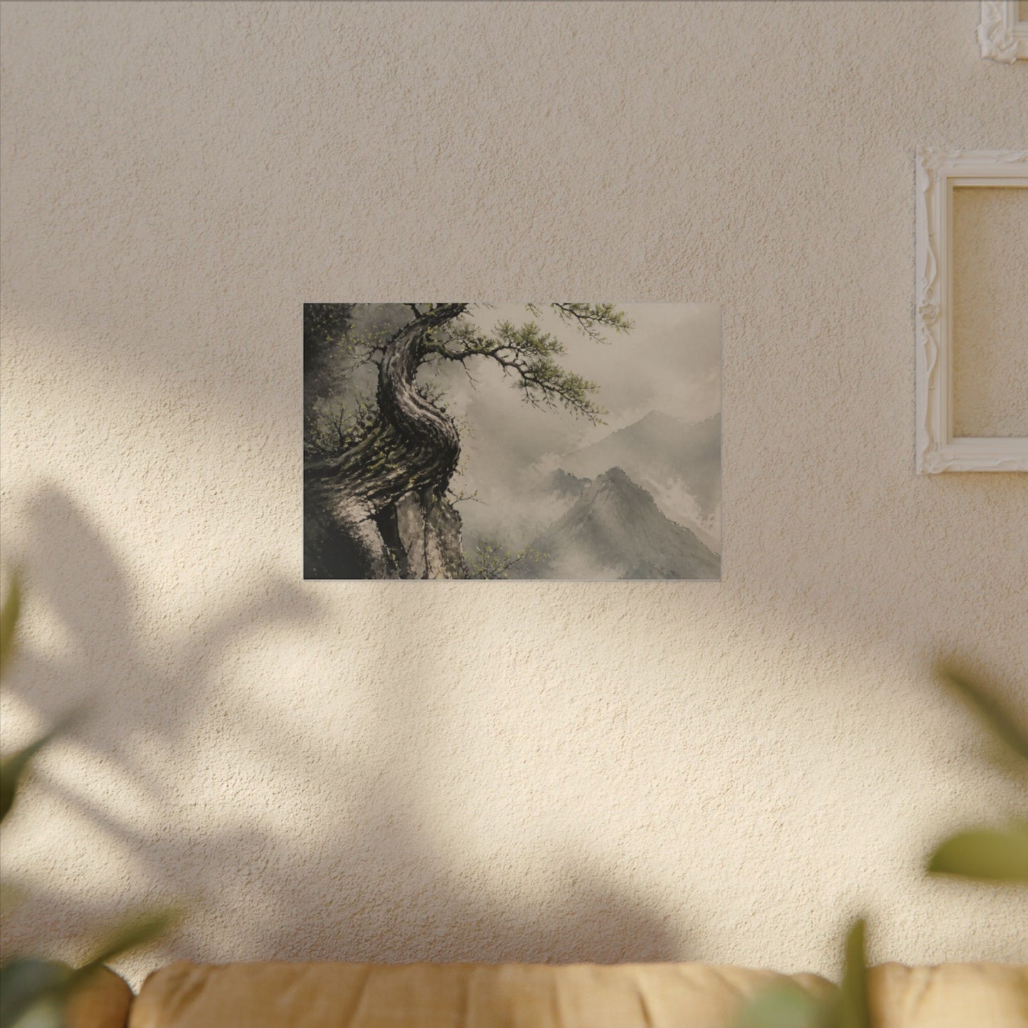 Spring Pine Tree Watercolor Canvas Art | Warm Decor