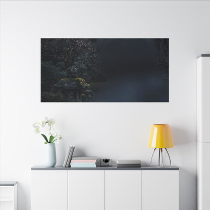 Spring Stone Lantern Moody Minimal Canvas Art | Bold Decor