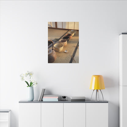 Kintsugi Tea Ceremony in Golden Hour | Gold Repair Canvas Art