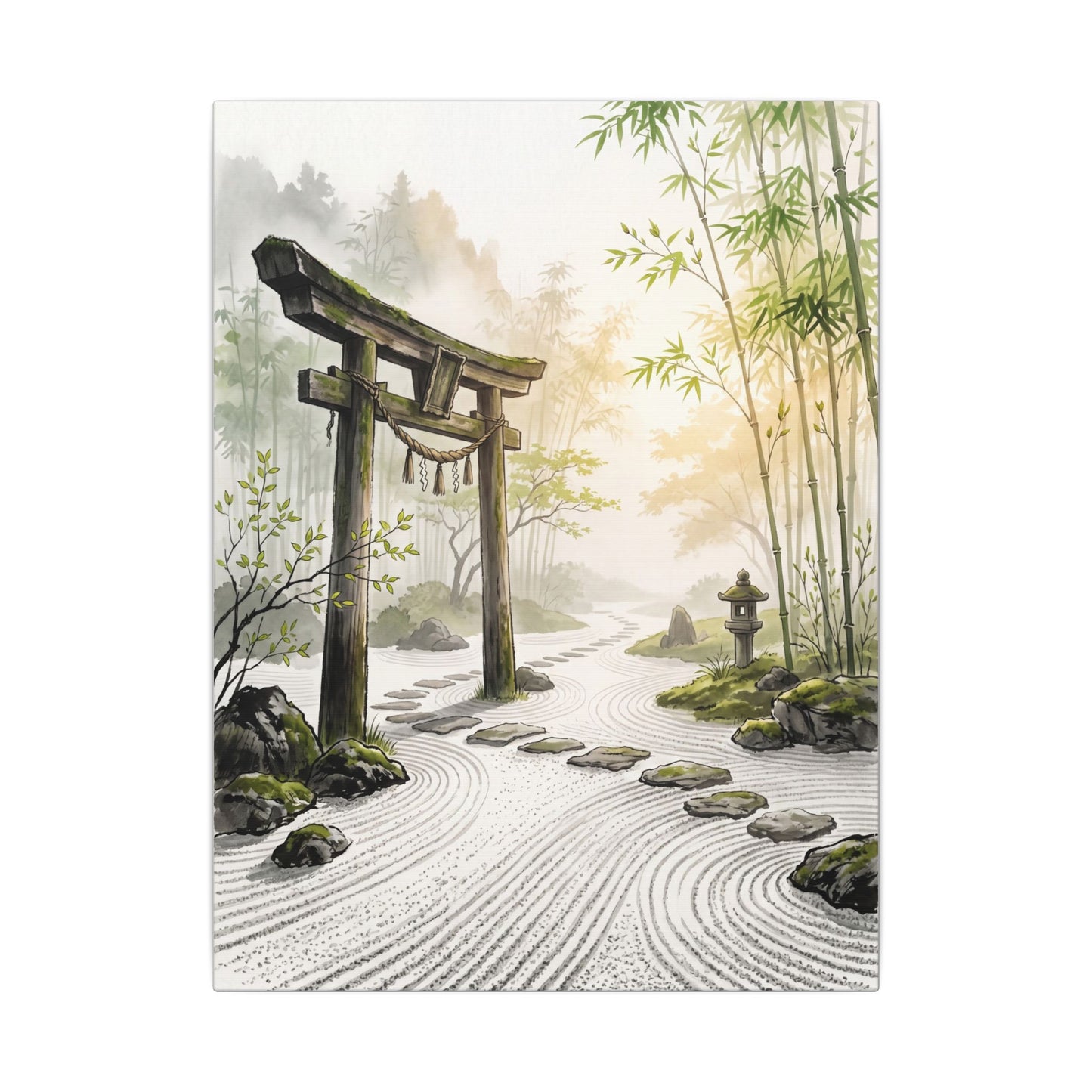 Peaceful Torii Gate Canvas Art - Karesansui Zen