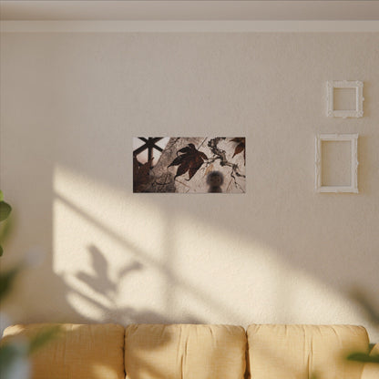 Shoji Screen Autumn Canvas Art | Dark Japandi Atmospheric Design