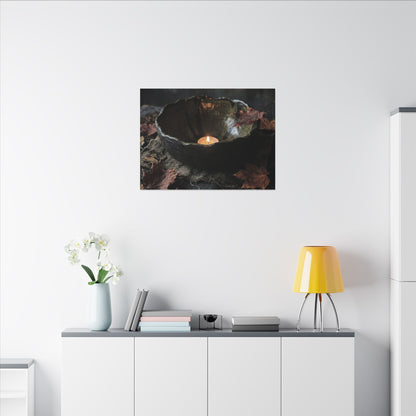 Candlelight Ceramic Bowl Canvas Art - Dark Japandi Kanso