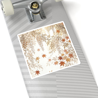 Wisteria Sticker | Autumn Japandi Japanese Pattern Art Art Print