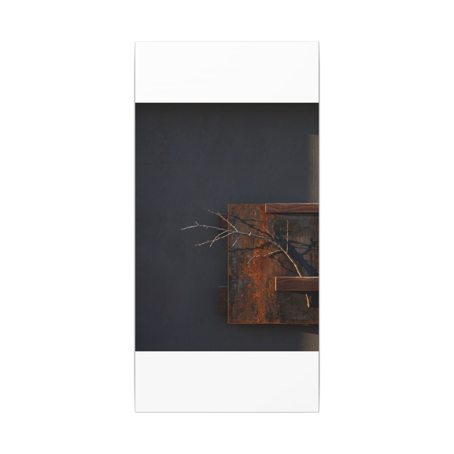 Ma Rust Patina Canvas Art - Dark Japandi Dark Texture