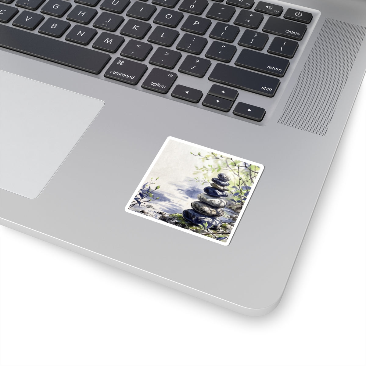 Calm River Stones Sticker - Sumi E Zen