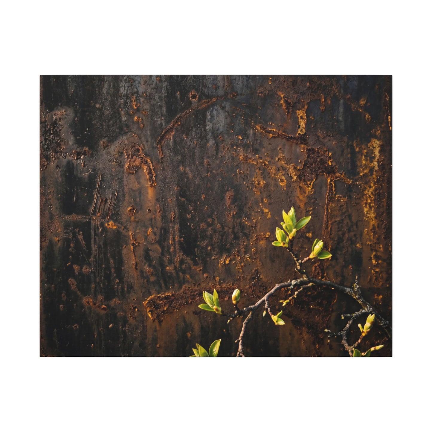 Golden Hour Rust Patina Canvas Art - Dark Japandi Fukinsei
