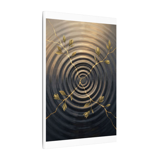 Kanso Water Ripple Canvas Art - Kintsugi Gold Vein
