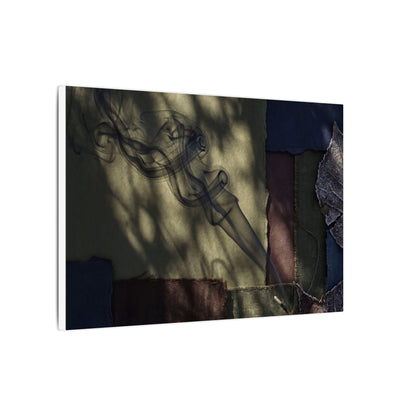 Ma Incense Smoke Canvas Art - Dark Japandi Dark Texture