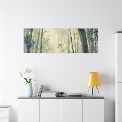 Bamboo Grove Spring Canvas Art | Zen Serene Design