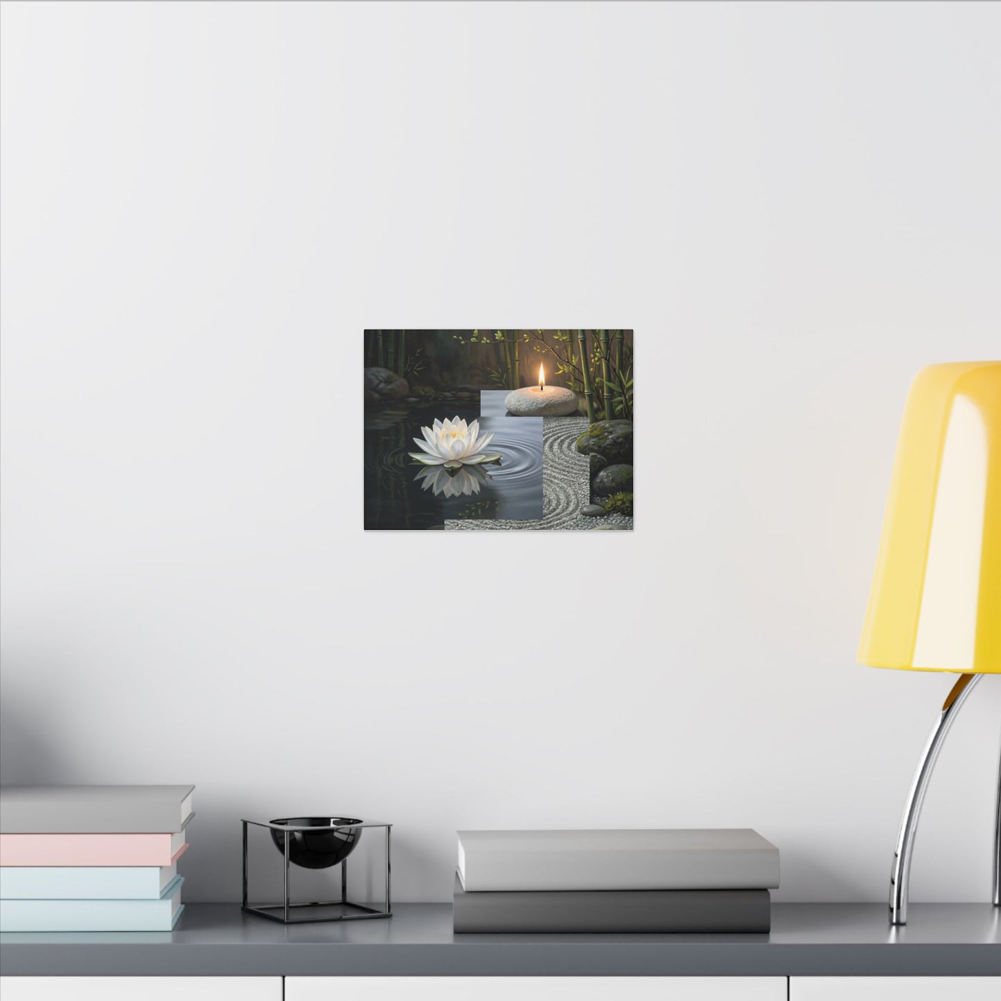 Candlelight Lotus Flower Canvas Art - Zen Kanso