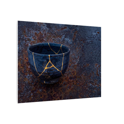 Rust Patina Winter Canvas Art | Kintsugi Healing Design