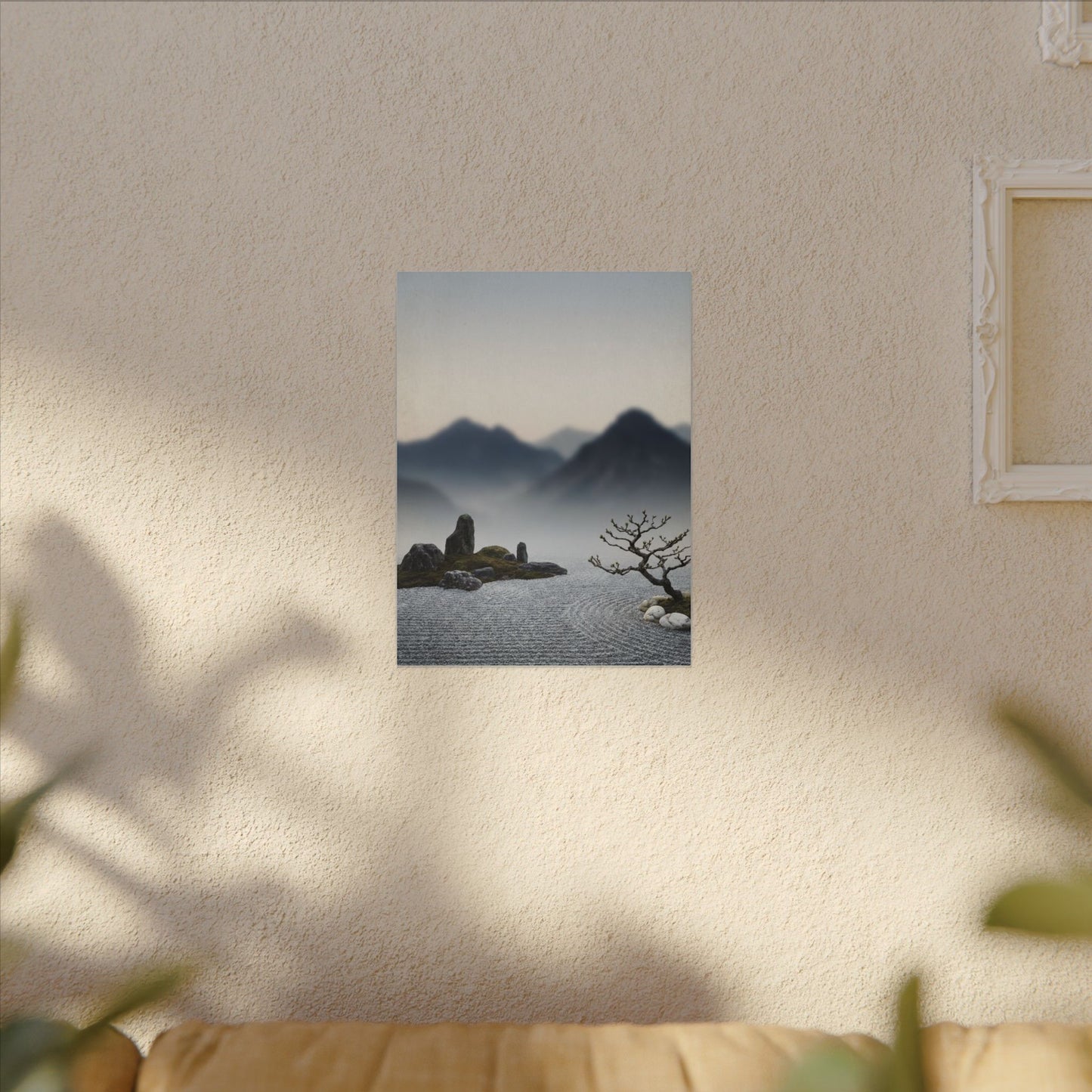 Mountain Mist Karesansui Canvas Art | Contemplative Zen Art