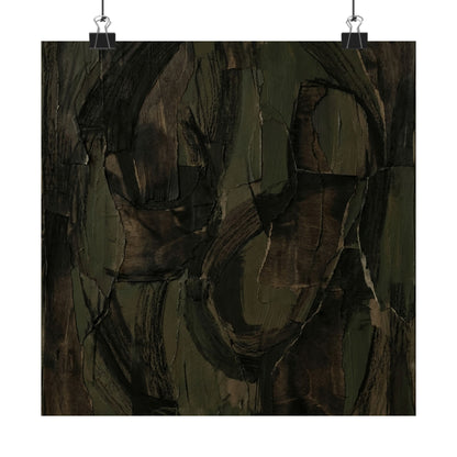 Mixed Media Dark Japandi Textured Wall Art Print | Mixed Media Dark Texture Art Print