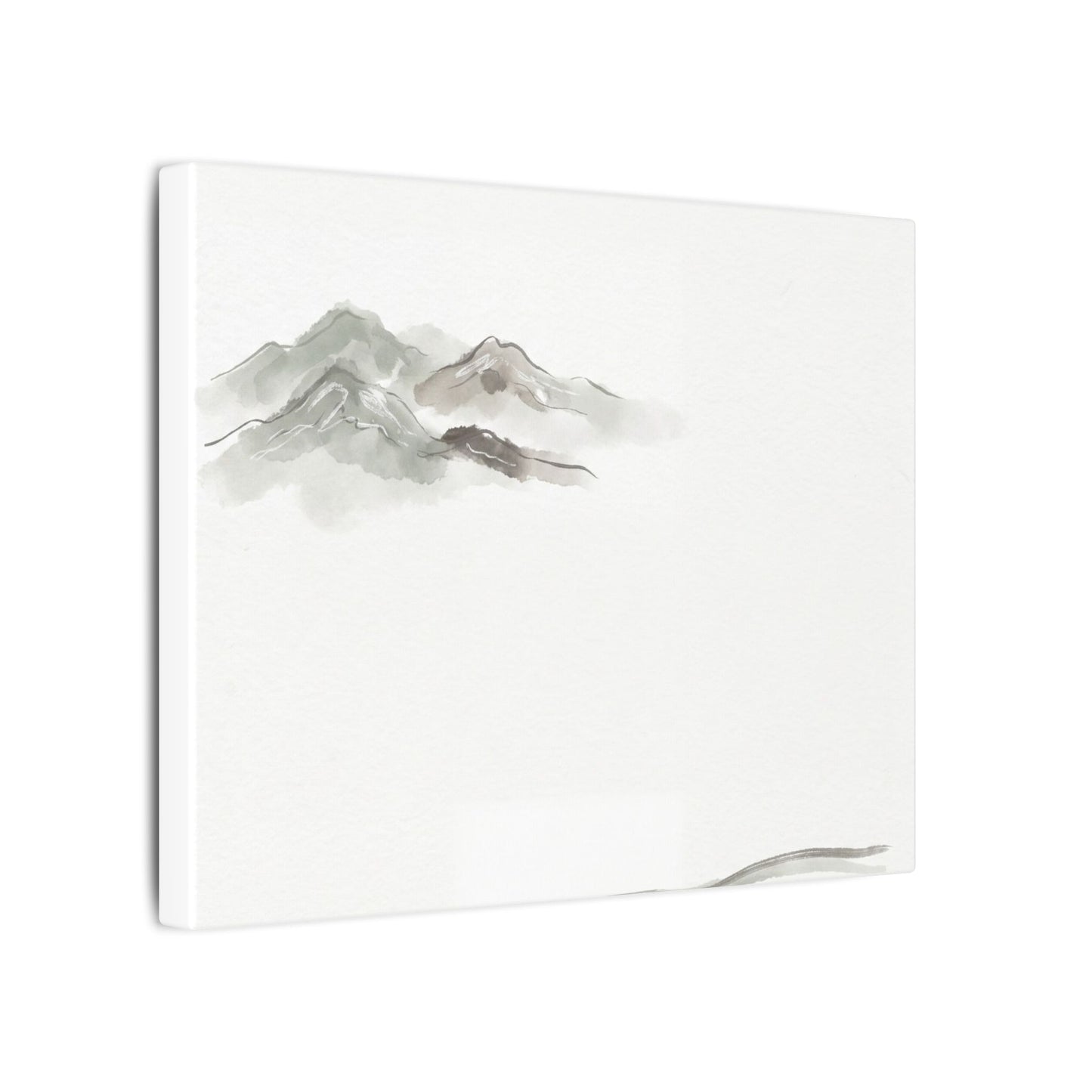 Winter Mountain Mist Minimal Line Canvas Art | Elegant Decor