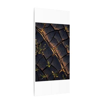 Kintsugi Cracked Earth in Golden Hour | Gold Vein Canvas Art