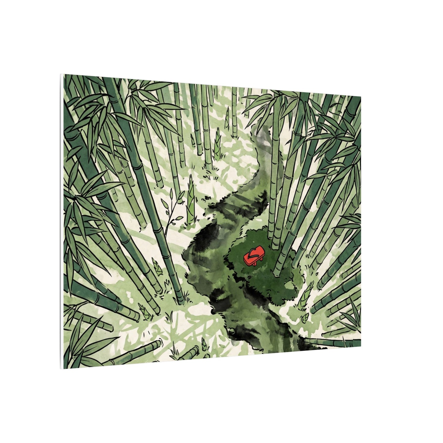 Peaceful Bamboo Grove Canvas Art - Ukiyo E Inspired Zen