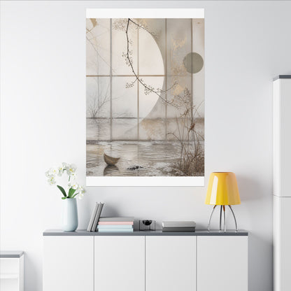 Winter Shoji Screen Japanese Pattern Canvas Art | Elegant Decor