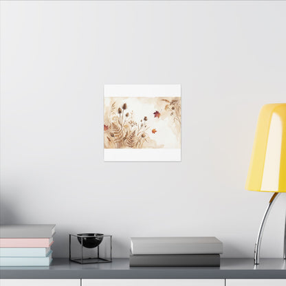 Dried Flowers Canvas Art | Autumn Japandi Watercolor Art