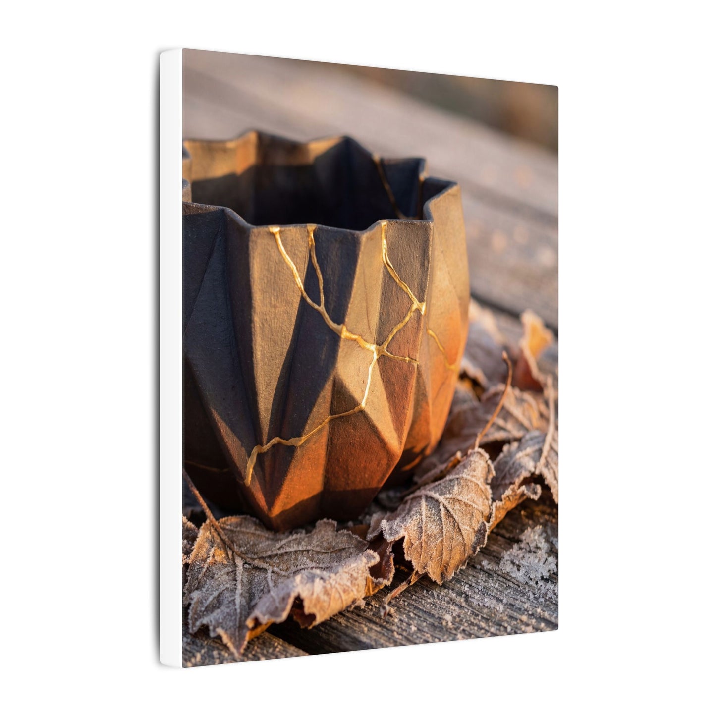 Paper Fold Gold Repair Canvas Art | Philosophical Kintsugi Art