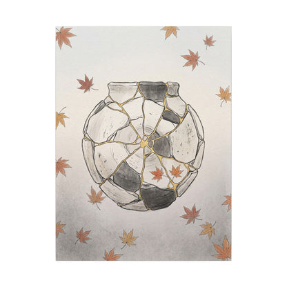 Japandi Broken Pottery in Dawn | Minimal Line Canvas Art