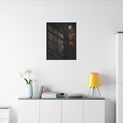 Sophisticated Shadow Play Canvas Art - Dark Texture Dark Japandi