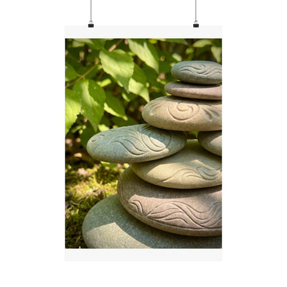 Dappled River Stones Wall Art Print - Japandi Fukinsei Art Print