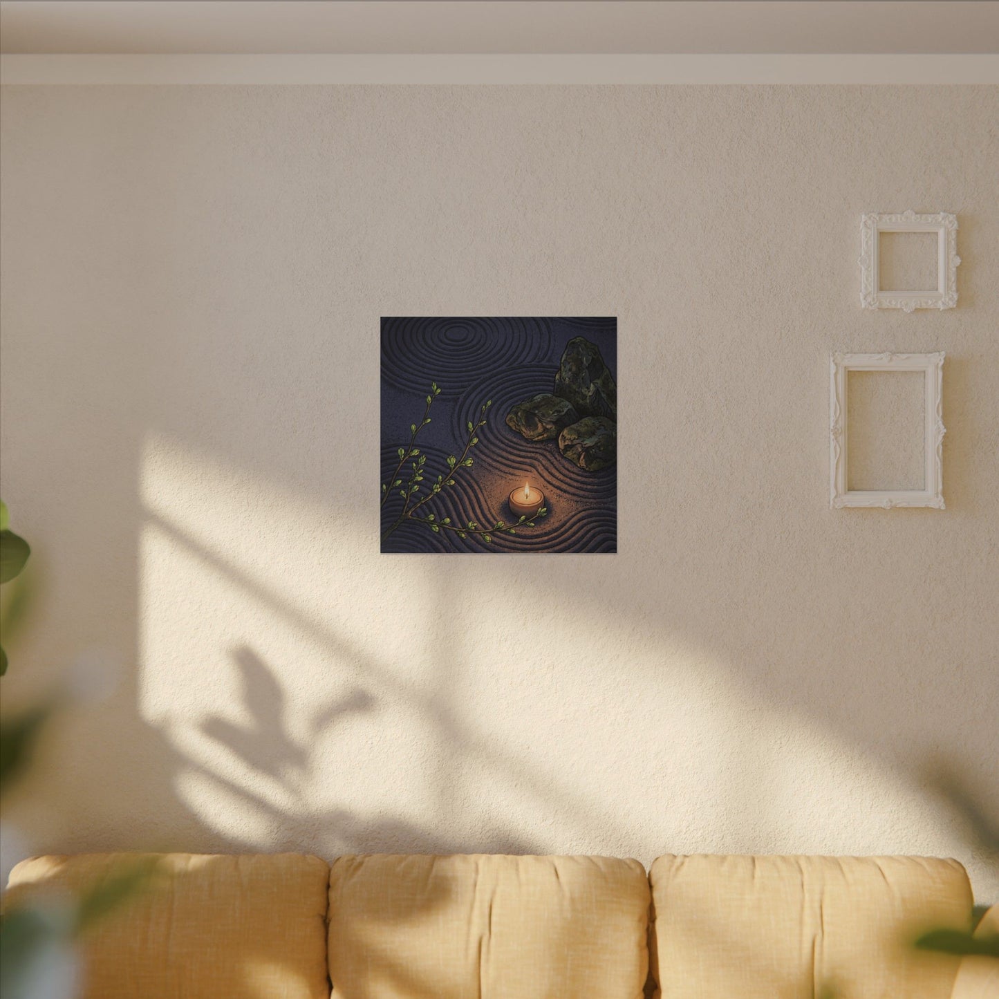 Mono No Aware Rock Garden Canvas Art - Zen Ukiyo E Inspired