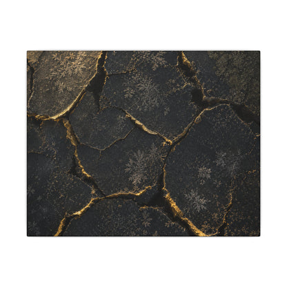 Cracked Earth Canvas Art | Winter Dark Japandi Shadow Zen Art