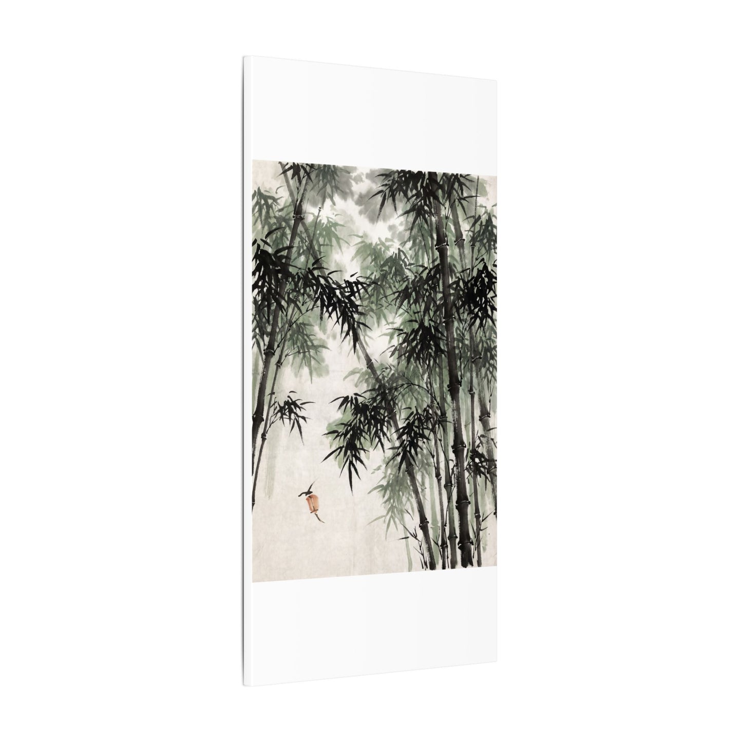 Zen Bamboo Grove in Overcast | Sumi E Canvas Art