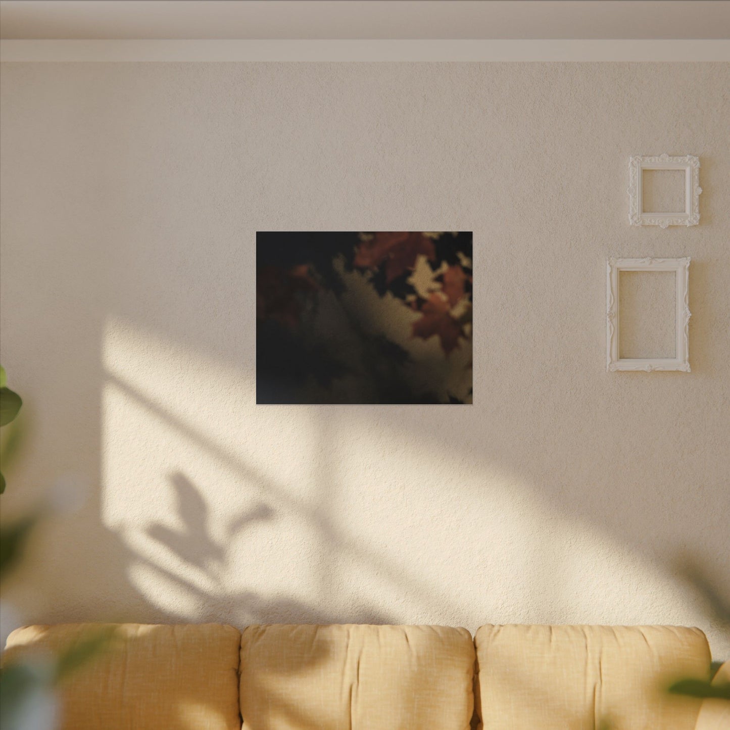Shadow Play Canvas Art | Autumn Dark Japandi Moody Minimal Art