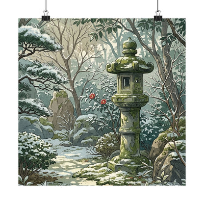 Dappled Stone Lantern Wall Art Print - Japandi Datsuzoku