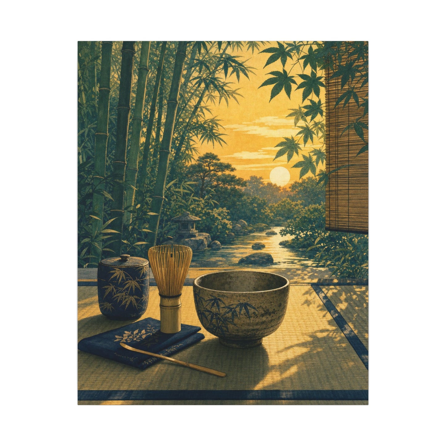 Ma Tea Ceremony Canvas Art - Zen Ukiyo E Inspired