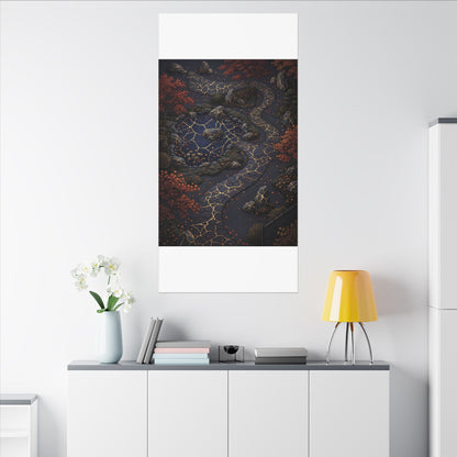 Moonlit Garden Gold Vein Canvas Art | Resilient Kintsugi Art