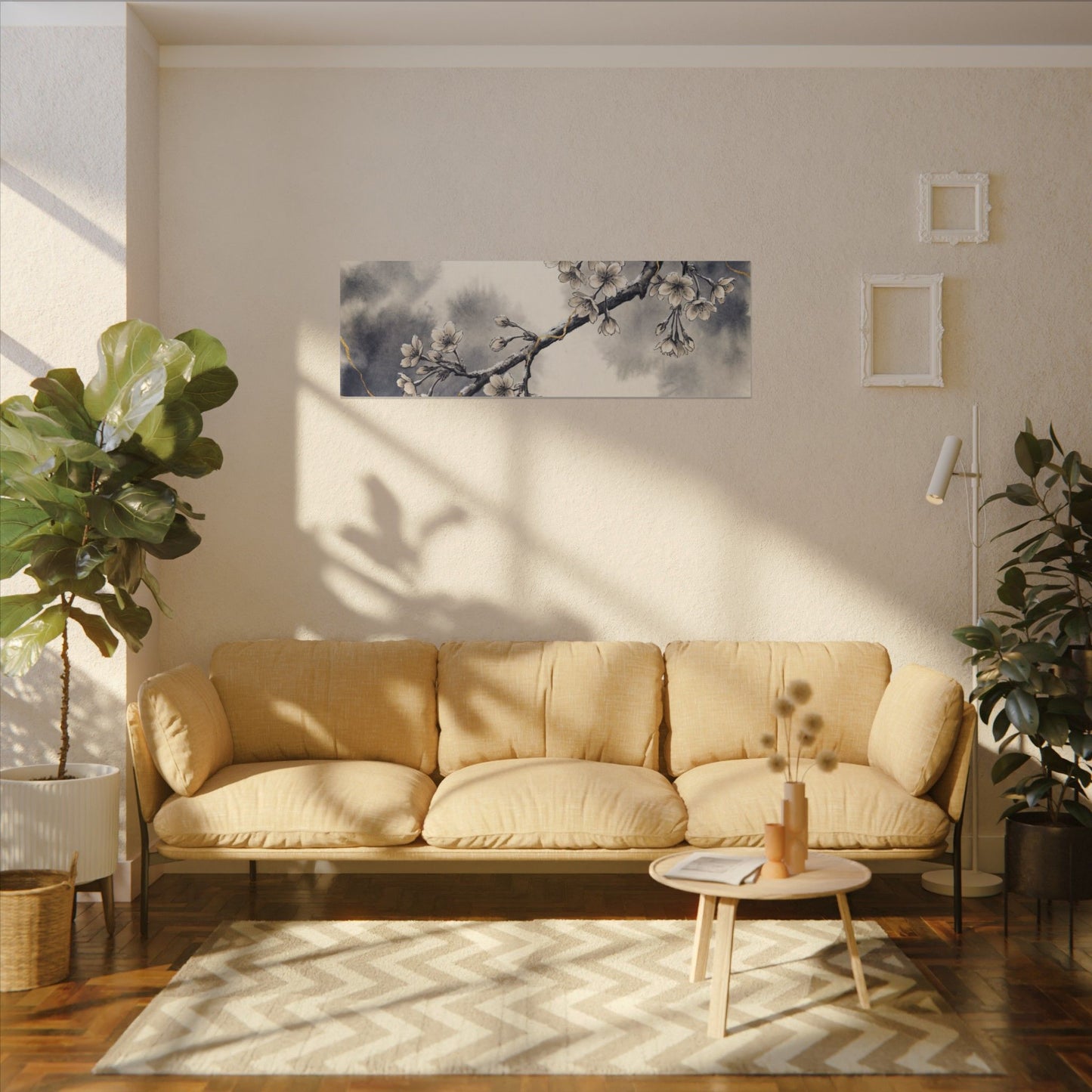 Ma Cherry Blossom Canvas Art - Kintsugi Gold Vein