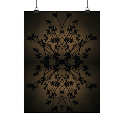 Shadow Play Wall Art Print | Spring Dark Japandi Shadow Zen Art