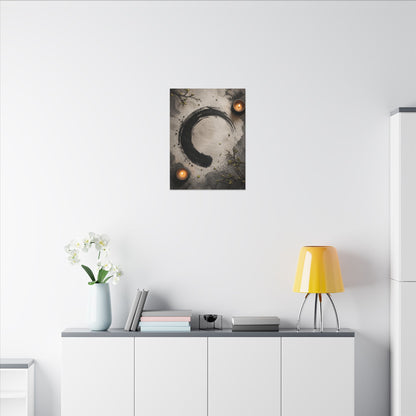 Candlelight Ink Brushstroke Canvas Art - Zen Ma
