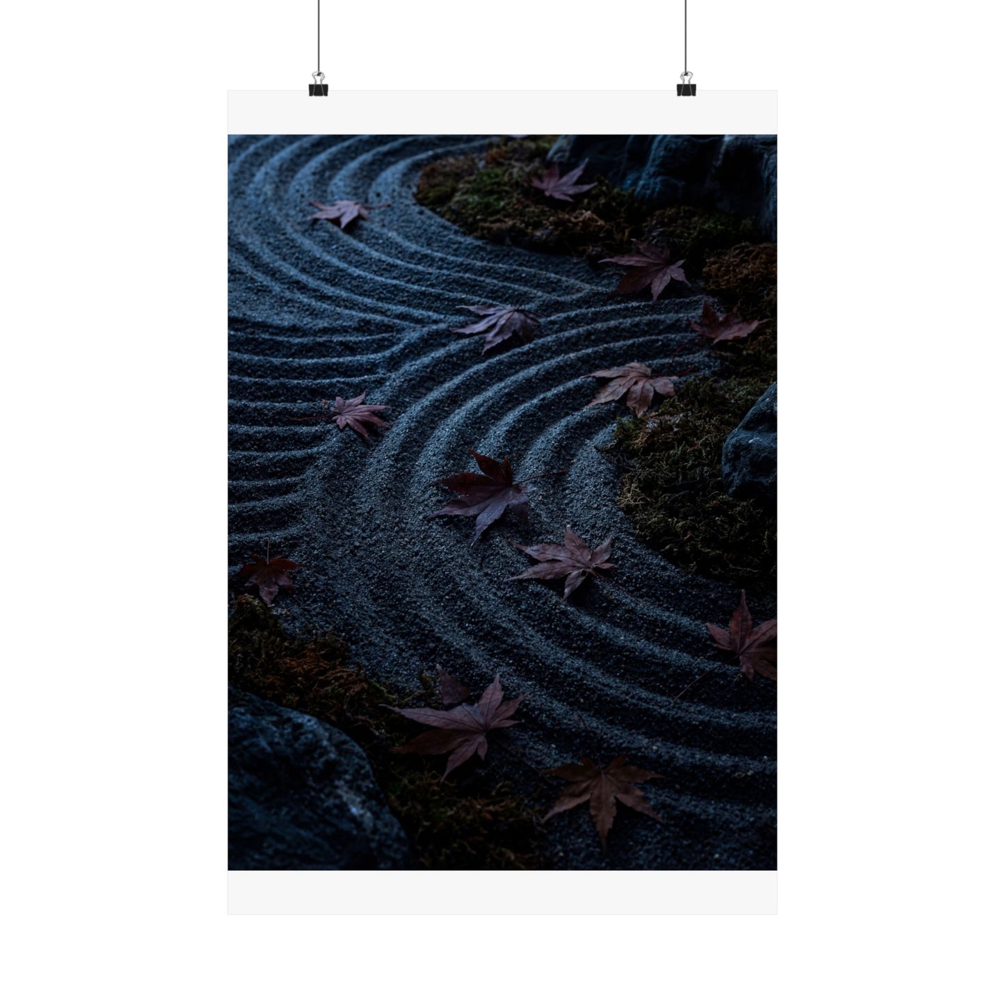 Autumn Rock Garden Dark Texture Wall Art Print | Moody Decor Art Print