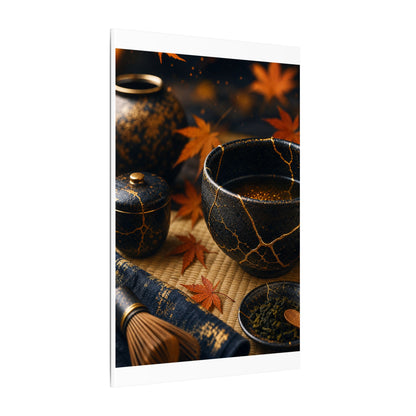 Seijaku Tea Ceremony Canvas Art - Kintsugi Gold Repair