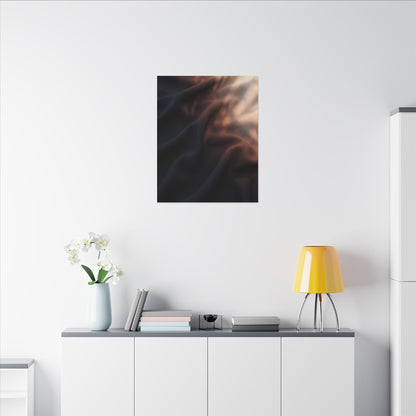 Dark Japandi Silk Drape in Dawn | Shadow Zen Canvas Art