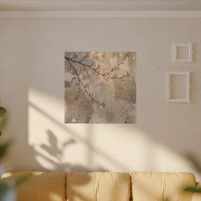 Summer Cherry Blossom Texture Canvas Art | Neutral Decor