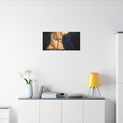 Incense Smoke Canvas Art | Winter Dark Japandi Shadow Zen Art