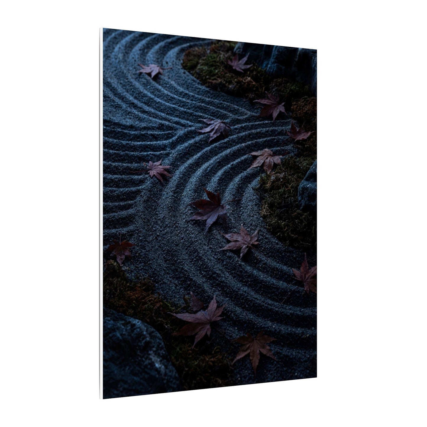 Rock Garden Canvas Art | Autumn Dark Japandi Dark Texture Art