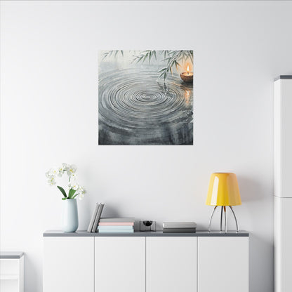 Water Ripple Sumi E Canvas Art | Calm Zen Art