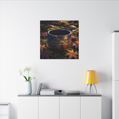 Kanso Moonlit Garden Canvas Art - Kintsugi Gold Repair