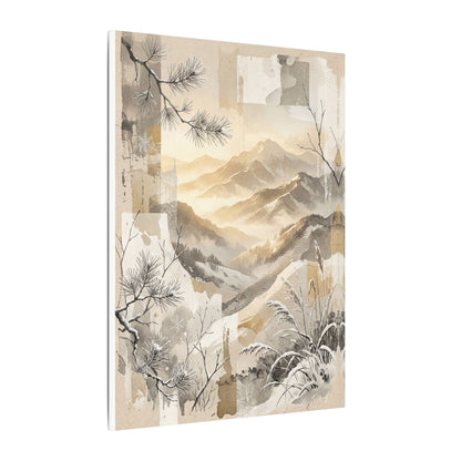 Shibui Mountain Mist Canvas Art - Japandi Japanese Pattern