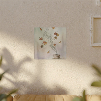 Incense Smoke Canvas Art | Autumn Japandi Watercolor Art