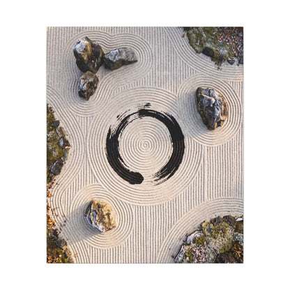 Rock Garden Canvas Art | Winter Zen Enso Art