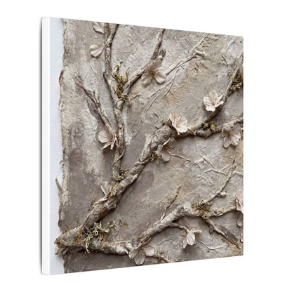 Summer Cherry Blossom Texture Canvas Art | Earthy Decor